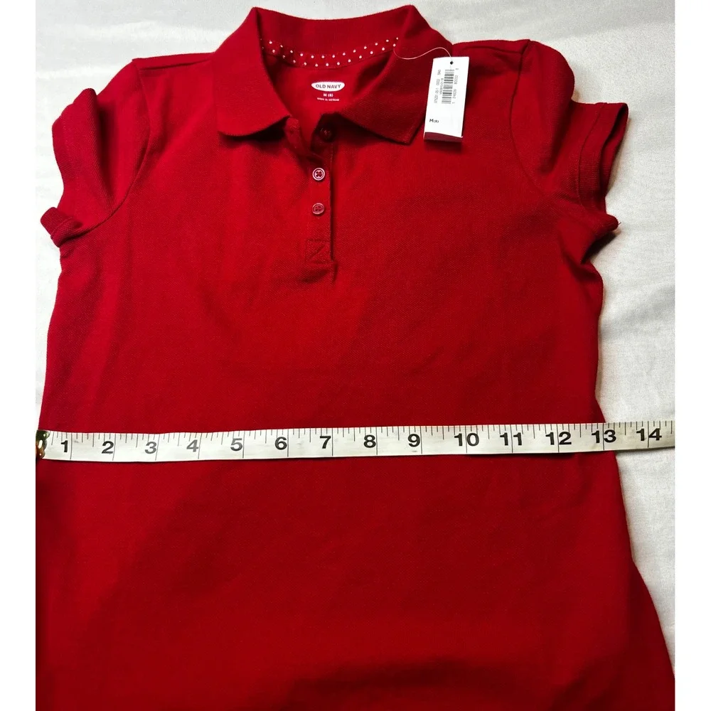 Old Navy Girls Red Short Sleeve Polo Shirt Bundle Set of 2 Size M 8 NWT